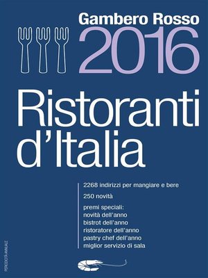cover image of Ristoranti d'Italia 2016
